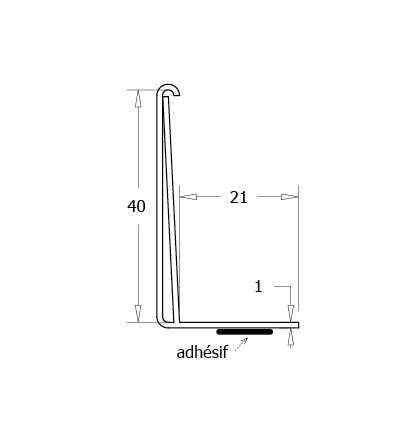 Porte étiquette modulable capacité 40 mm ouverture haute arrière